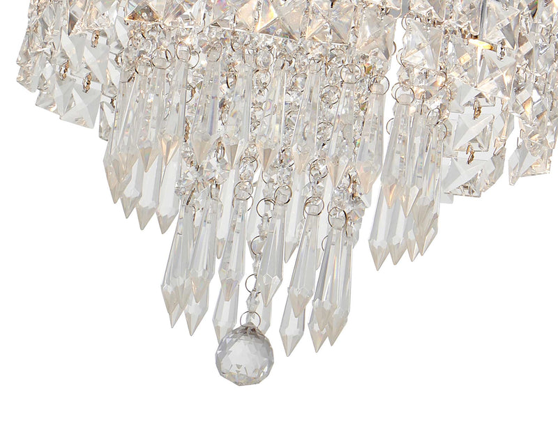 Regal lighting SL-2225 4 Light Flush Ceiling Light Polished Chrome And Crystal IP44