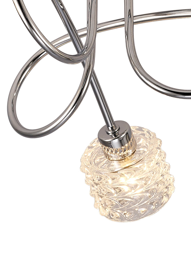 Deco Jada Ceiling 3 Light G9 Polished Chrome/ Clear Textured Glass • D0068