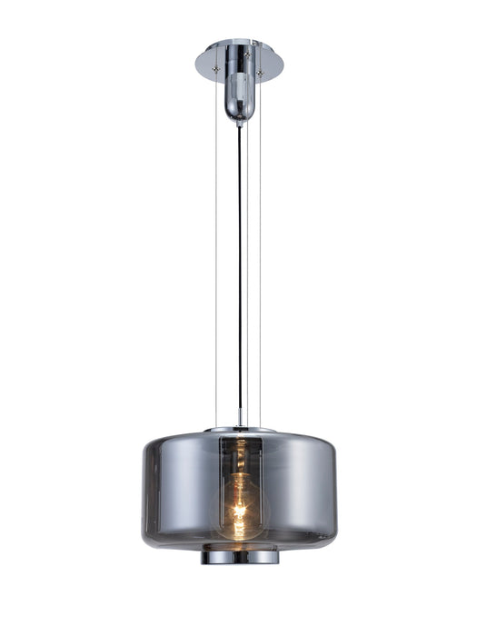 Mantra M6191 Jarras Pendant 40cm Round, 1 x E27 (Max 40W), Chrome / Ash Grey Glass • M6191