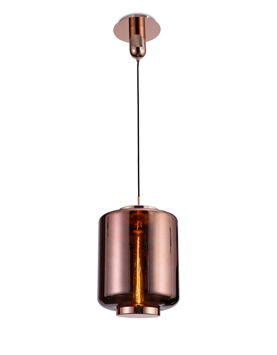 Mantra M6193 Jarras Pendant 30cm Round, 1 x E27 (Max 40W), Copper / Rose Gold Glass • M6193