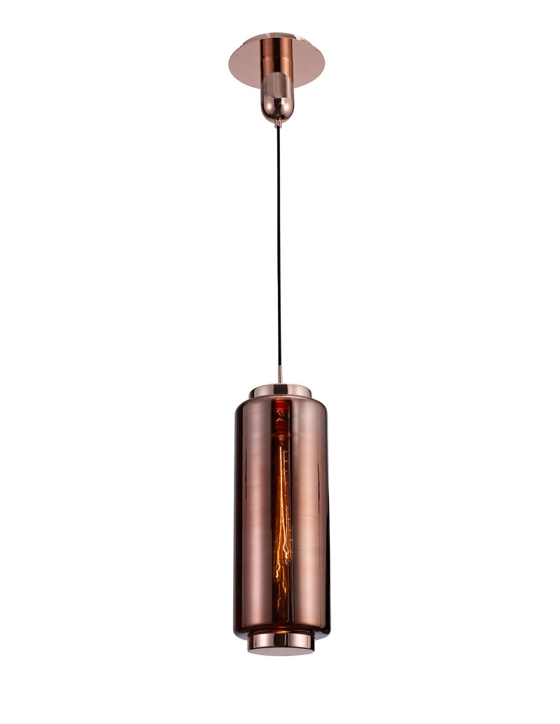 Mantra M6196 Jarras Pendant 20cm Round, 1 x E27 (Max 40W), Copper / Rose Gold Glass • M6196