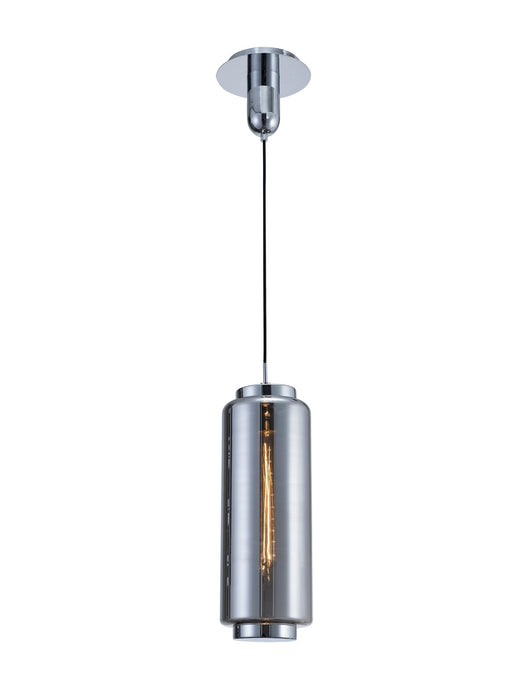 Mantra M6197 Jarras Pendant 20cm Round, 1 x E27 (Max 40W), Chrome / Ash Grey Glass • M6197