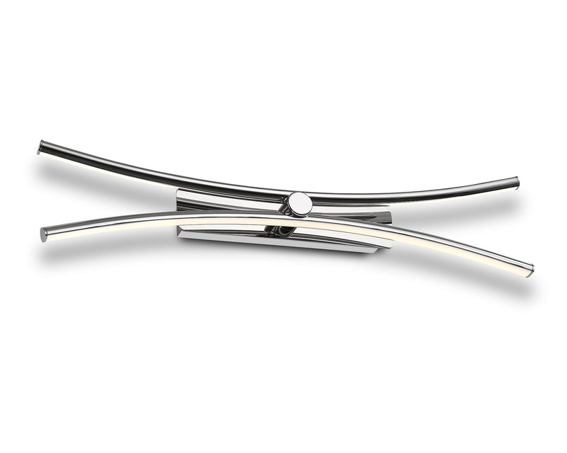 Mantra Fusion M6374 Jeri Wall Lamp/Picture Light, 2 x12W LED, 3000K, 1497lm, Polished Chrome, 3yrs Warranty • M6374