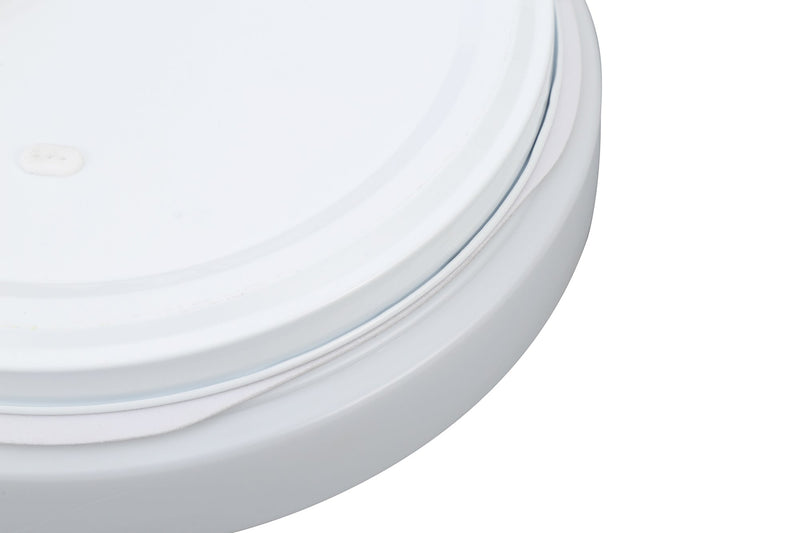 Deco Joop IP44 24W LED Large Flush Ceiling Light, 4000K 2000lm CRI80, Polished Chrome With White Acrylic Diffuser • D0402