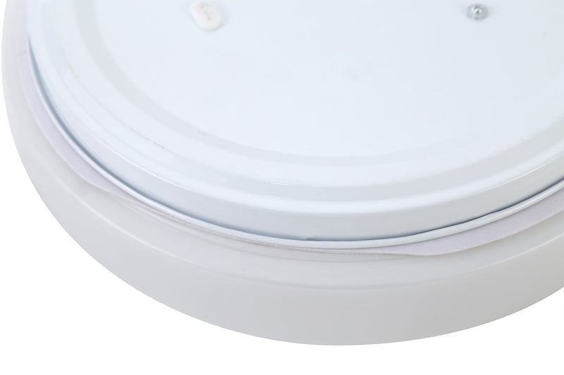 Deco Joop IP44 24W LED Large Flush Ceiling Light, 4000K 2000lm CRI80, Polished Chrome With White Acrylic Diffuser • D0402