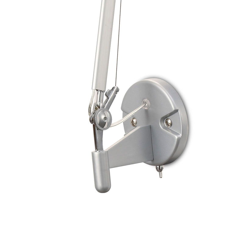 Deco Karis Adjustable Switched Wall Light 1 Light E27 Silver/Polished Chrome c/w Cream Pearl Shade • D0234