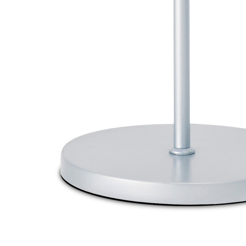 Deco Karis Adjustable Floor Lamp 1 Light E27 Silver/Polished Chrome c/w Cream Pearl Shade • D0235