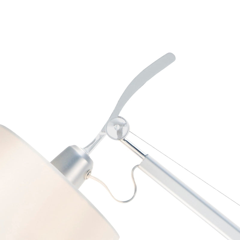 Deco Karis Adjustable Floor Lamp 1 Light E27 Silver/Polished Chrome c/w Cream Pearl Shade • D0235