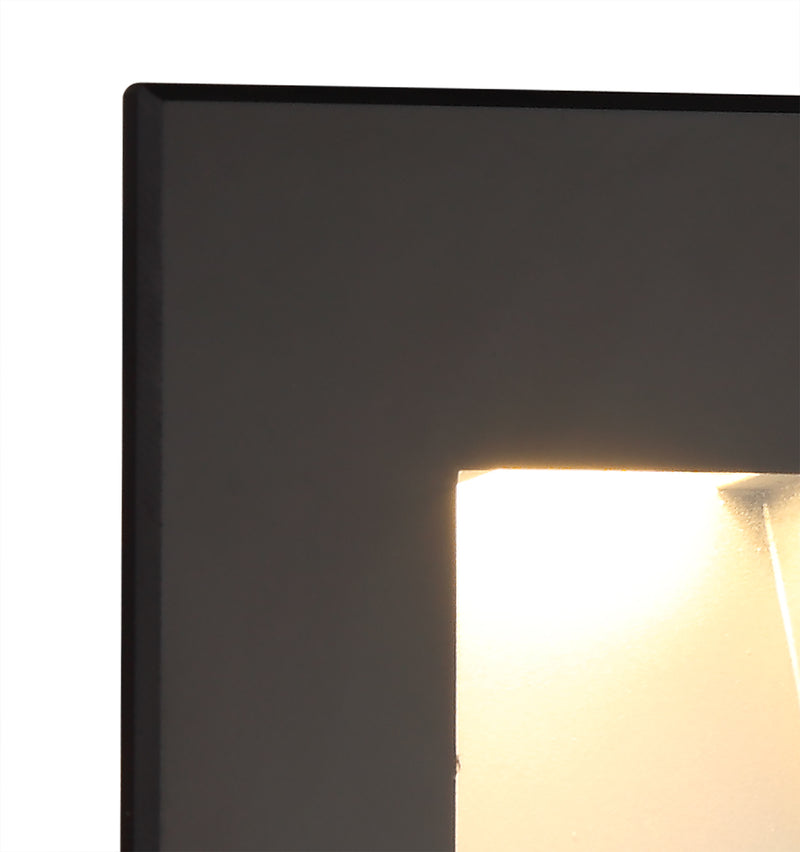 Regal Lighting SL-1629 1 Light LED Outdoor Recessed Wall Light Black IP65