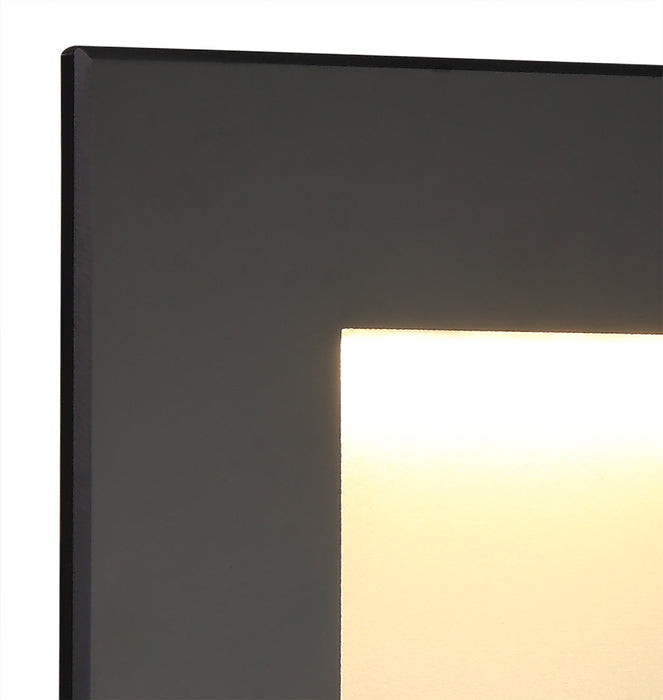 Regal Lighting SL-1627 1 Light LED Outdoor Recessed Wall Light Black IP65