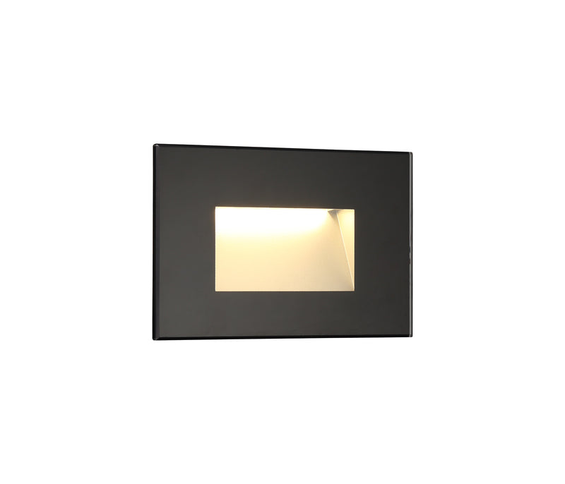 Regal Lighting SL-1627 1 Light LED Outdoor Recessed Wall Light Black IP65