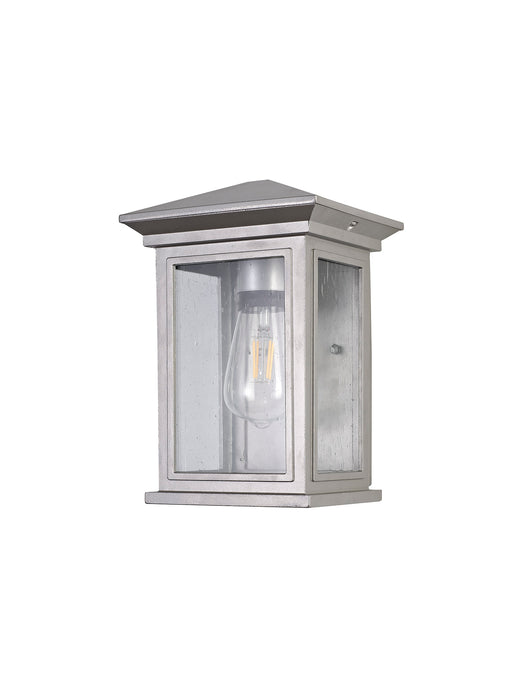 Regal Lighting SL-1860 1 Light Flush Outdoor Wall Light Silver Grey With A Clear Seeded Glass IP54