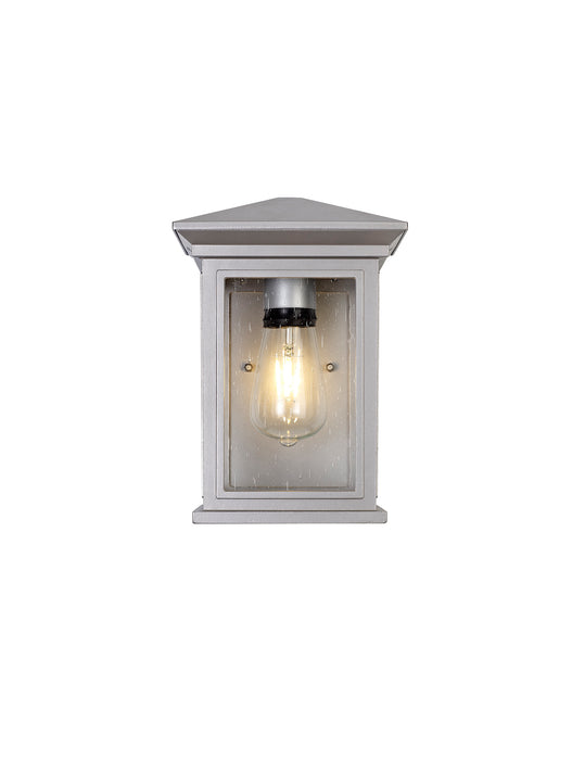 Regal Lighting SL-1860 1 Light Flush Outdoor Wall Light Silver Grey With A Clear Seeded Glass IP54