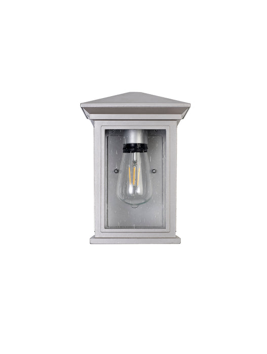 Regal Lighting SL-1860 1 Light Flush Outdoor Wall Light Silver Grey With A Clear Seeded Glass IP54