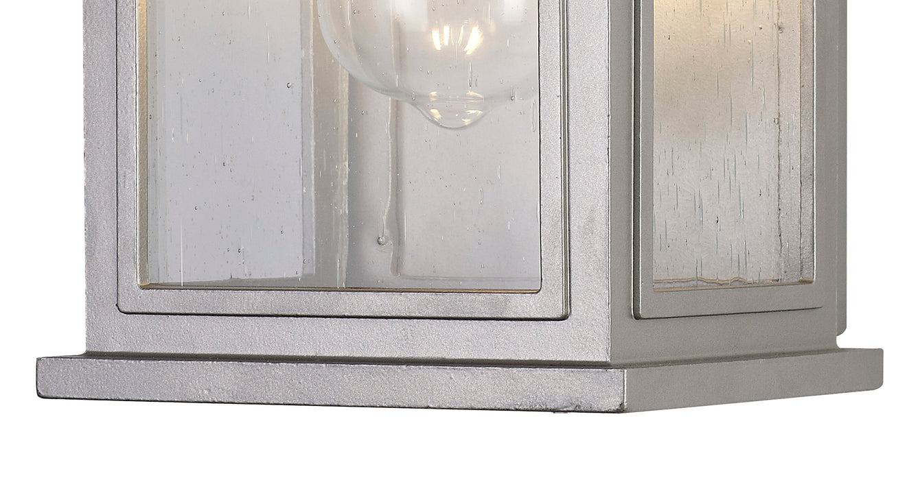Regal Lighting SL-1860 1 Light Flush Outdoor Wall Light Silver Grey With A Clear Seeded Glass IP54