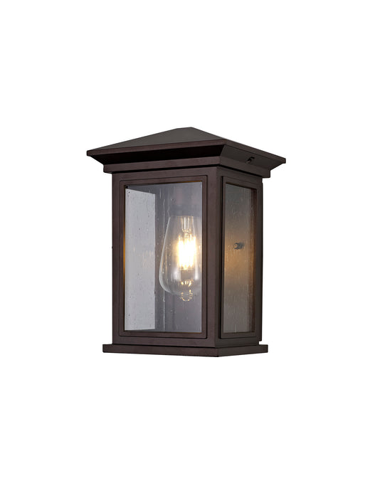 Regal Lighting SL-1859 1 Light Flush Outdoor Wall Light Antique Bronze With A Clear Seeded Glass IP54