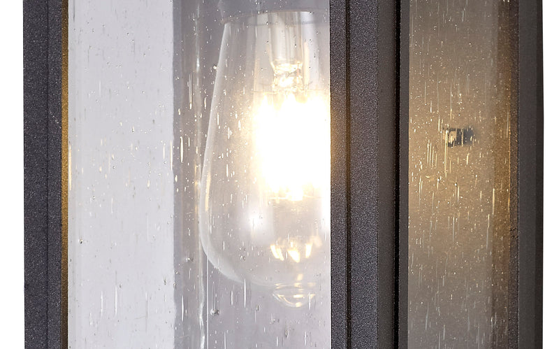 Regal Lighting SL-1858 1 Light Flush Outdoor Wall Light Anthracite With A Clear Seeded Glass IP54