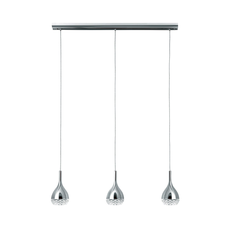 Mantra M5161 Khalifa Linear Pendant 3 Light GU10 Line Polished Chrome • M5161