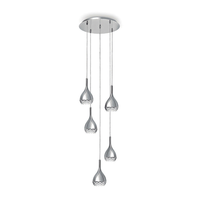 Mantra M5164 Khalifa Pendant 5 Light GU10 Round Polished Chrome • M5164