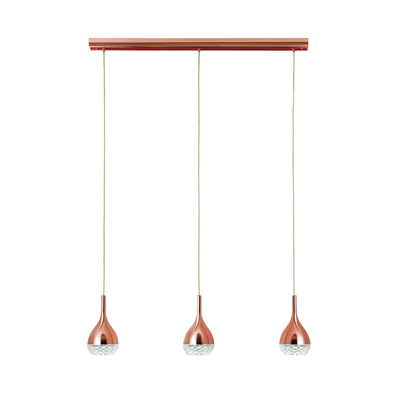 Mantra M5166 Khalifa Linear Pendant 3 Light GU10 Line Copper • M5166