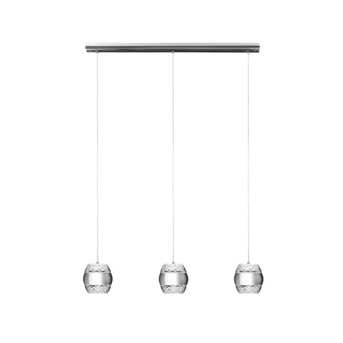 Mantra M5168 Khalifa Linear Pendant 3 X 6W LED 3000K Line Polished Chrome/Glass, 3240lm, 3yrs Warranty • M5168