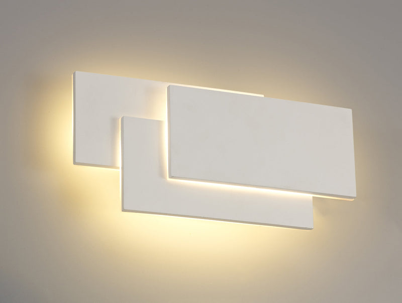 Deco Kiania Wall Light Rectangular, 12W LED 3000K, Sand White, 490lm, 3yrs Warranty • D0448