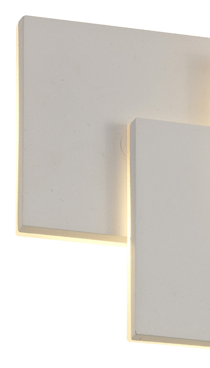 Deco Kiania Wall Light Rectangular, 12W LED 3000K, Sand White, 490lm, 3yrs Warranty • D0448
