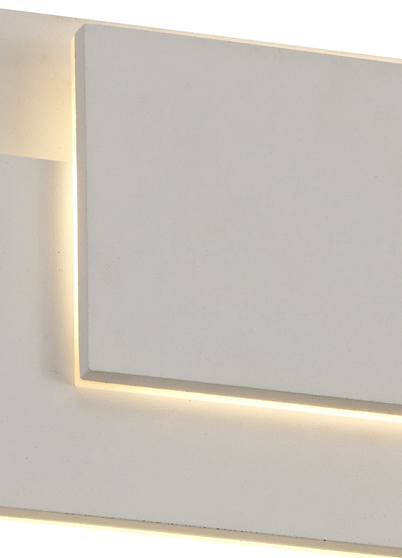 Deco Kiania Wall Light Rectangular, 12W LED 3000K, Sand White, 490lm, 3yrs Warranty • D0448
