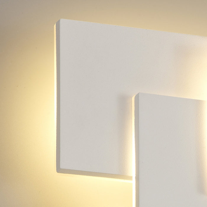 Deco Kiania Wall Light Rectangular, 12W LED 3000K, Sand White, 490lm, 3yrs Warranty • D0448