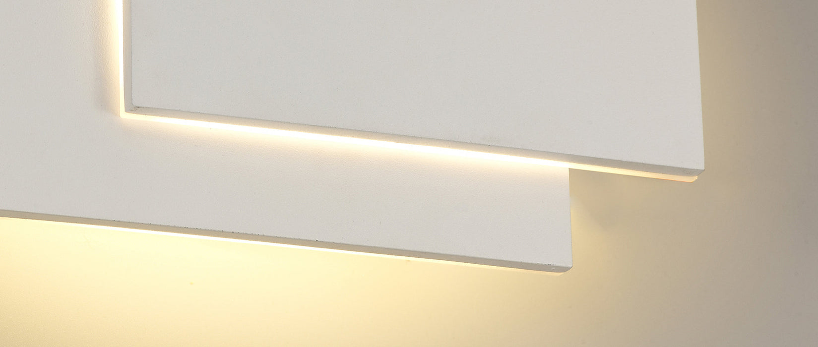 Deco Kiania Wall Light Rectangular, 12W LED 3000K, Sand White, 490lm, 3yrs Warranty • D0448