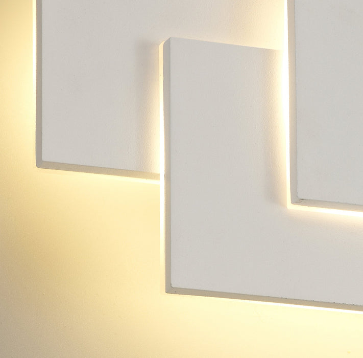 Deco Kiania Wall Light Rectangular, 12W LED 3000K, Sand White, 490lm, 3yrs Warranty • D0448