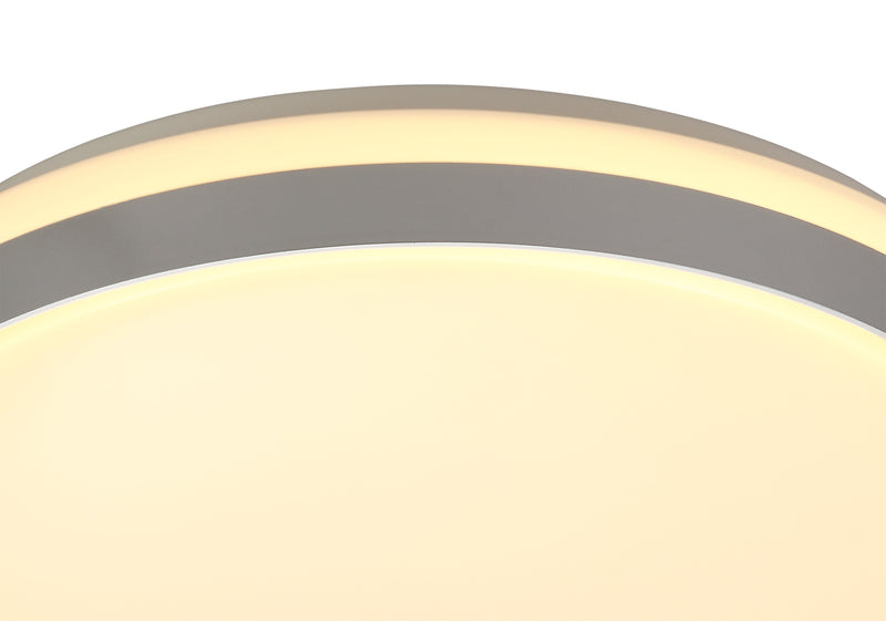 Regal lighting SL-1701 1 Light 40cm Flush LED Ceiling Light Silver/White IP44