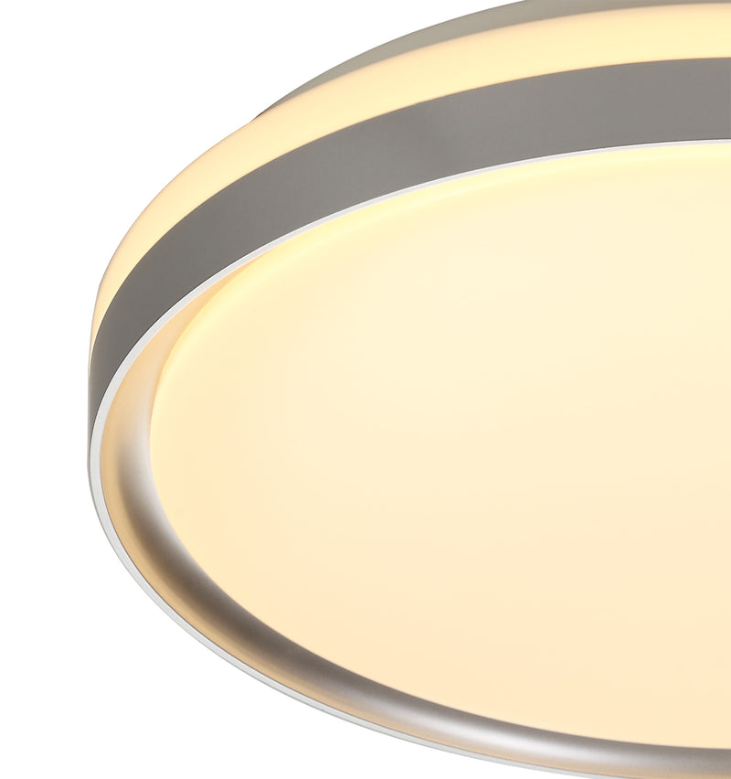 Regal lighting SL-1701 1 Light 40cm Flush LED Ceiling Light Silver/White IP44