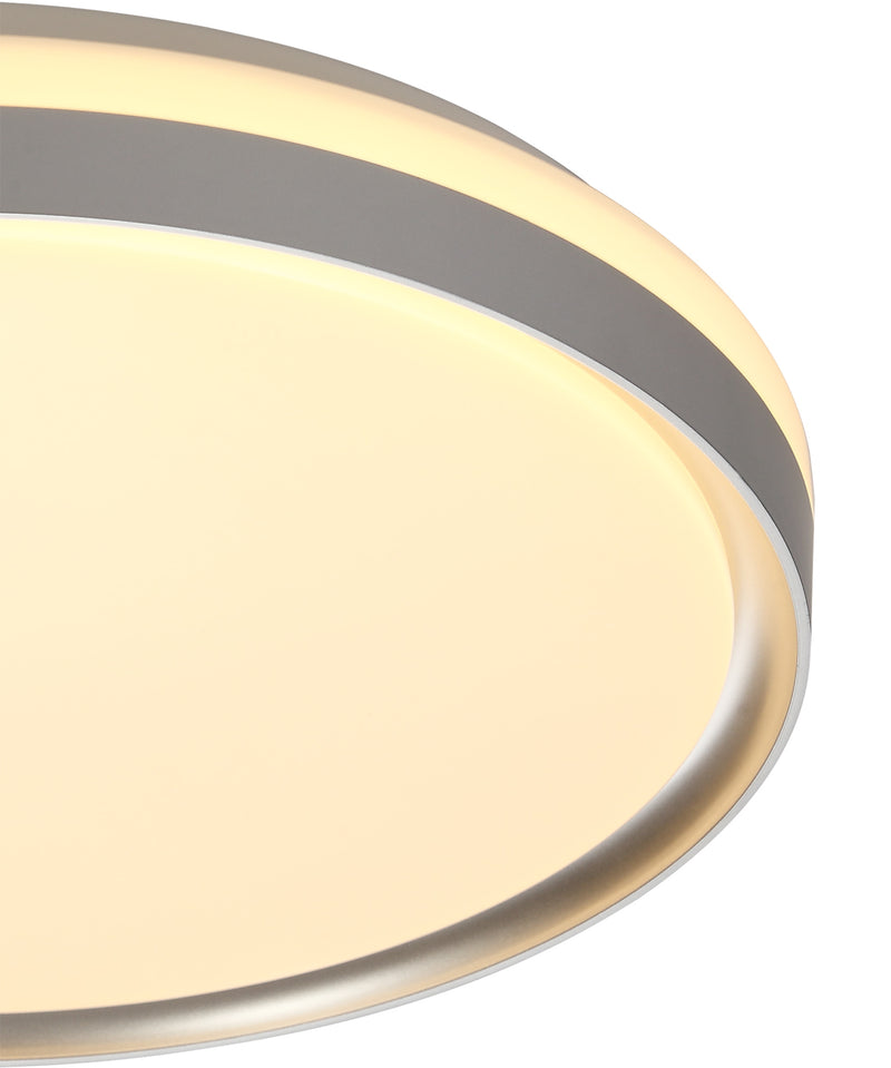 Regal lighting SL-1701 1 Light 40cm Flush LED Ceiling Light Silver/White IP44