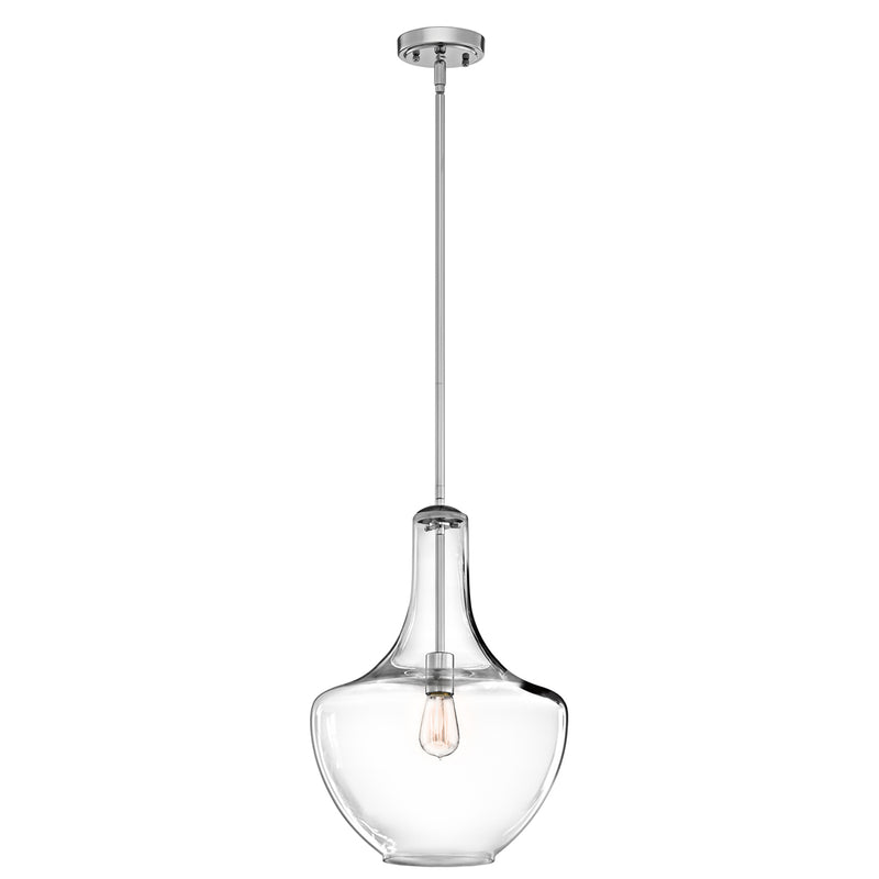 Kichler KL-EVERLY-P-M-CH Everly Single Light Chrome Medium Pendant Ceiling Light