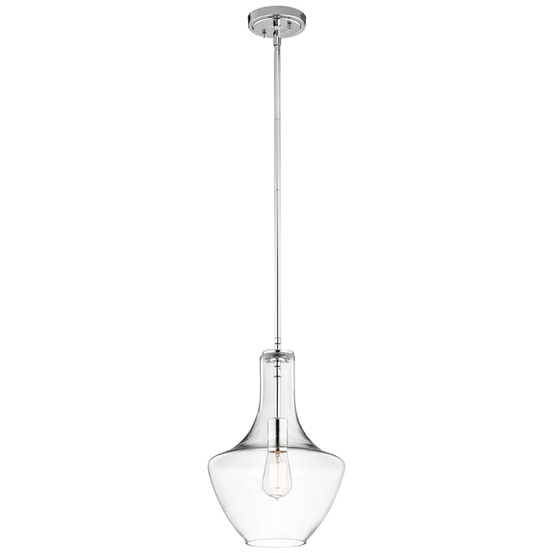 Kichler KL-EVERLY-P-S-CH Everly Single Light Chrome Small Pendant Ceiling Light