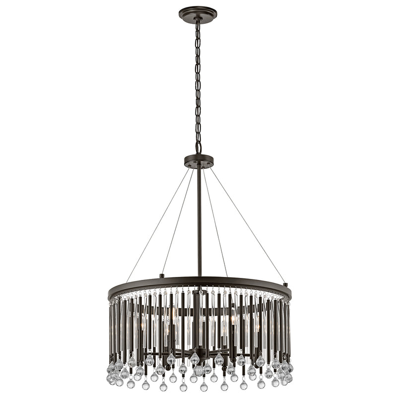 metal and crystal hanging ceiling light