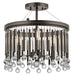 metal and crystal hanging ceiling light