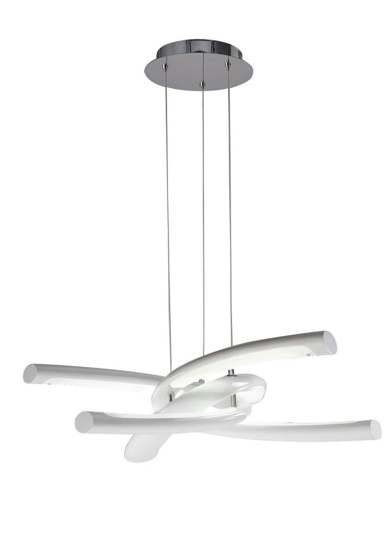 Mantra M3970 Knot Pendant 36W LED 3000K, 3600lm, Gloss White/White Acrylic/Polished Chrome, 3yrs Warranty • M3970