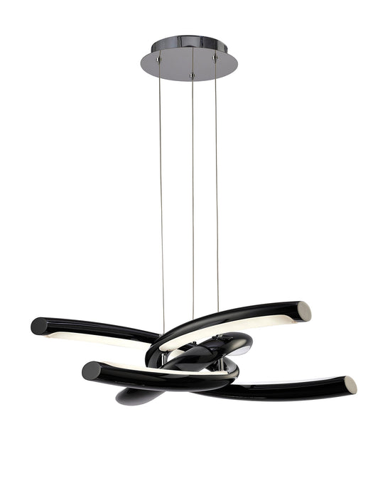 Mantra M3971 Knot Pendant 36W LED 3000K, 3600lm, Gloss Black/White Acrylic/Polished Chrome, 3yrs Warranty • M3971