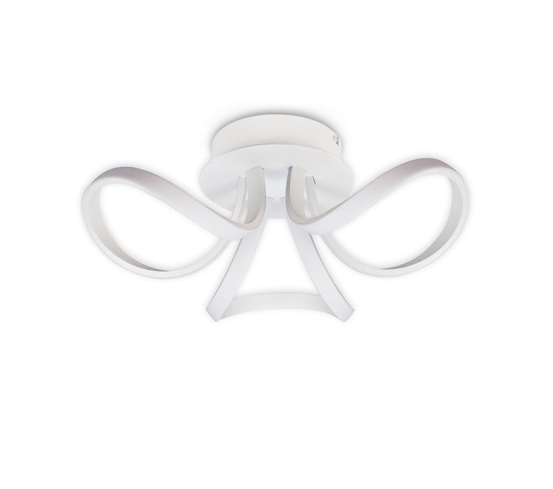 Mantra M6035 Knot Blanco Ceiling 48cm Round 3 Looped Arms 36W LED 2800K, 2520lm, White/ Frosted Acrylic, 3yrs Warranty • M6035