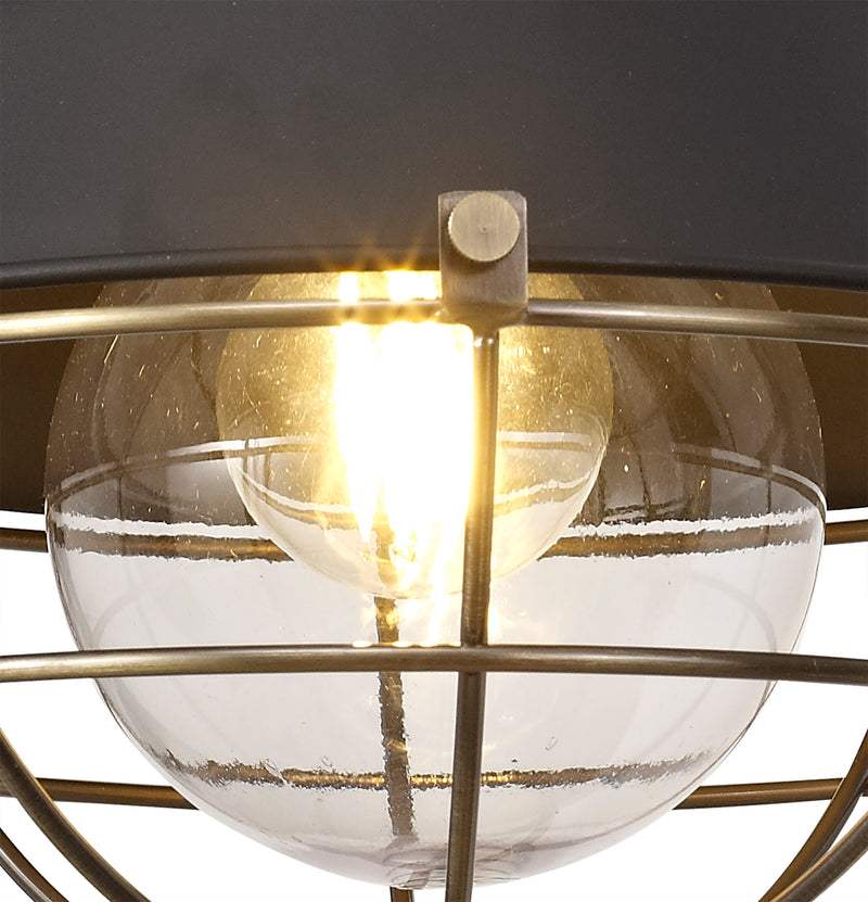 Regal Lighting SL-1609 1 Light Outdoor Wall Light Matt Black & Antique Brass IP65