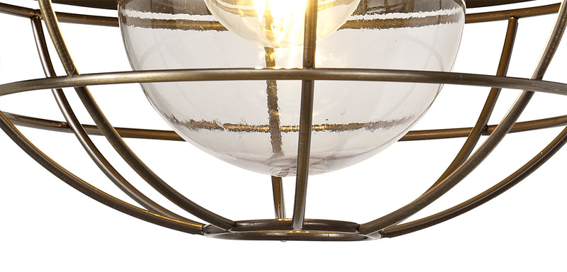 Regal Lighting SL-1609 1 Light Outdoor Wall Light Matt Black & Antique Brass IP65