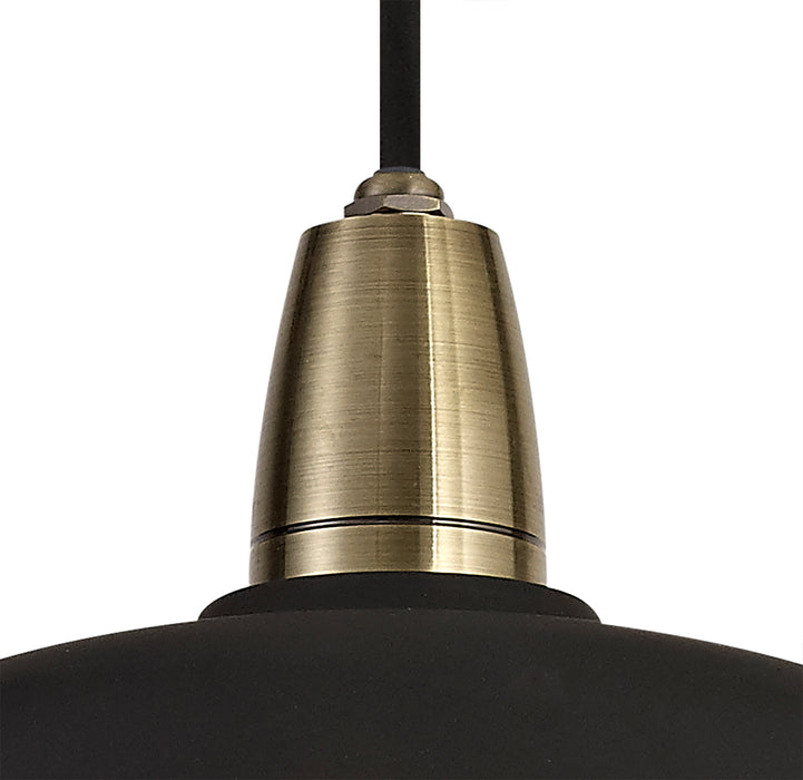 Regal Lighting SL-1608 1 Light Outdoor Ceiling Pendant Matt Black & Antique Brass IP65