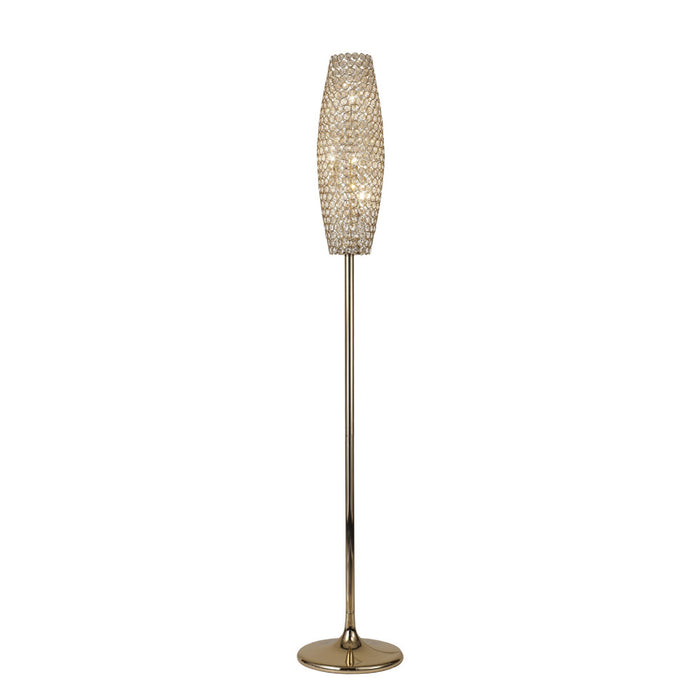 Diyas Kos Floor Lamp 4 Light G9 French Gold/Crystal, NOT LED/CFL Compatible • IL30768
