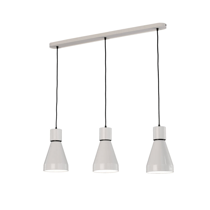 Mantra Fusion M5841 Kos Linear Pendant 3L 3 x E27 Max 40W, White/ Black • M5841