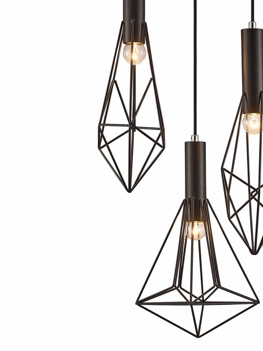 Deco Kristoff Pendant 3 Light E27 Black • D0139