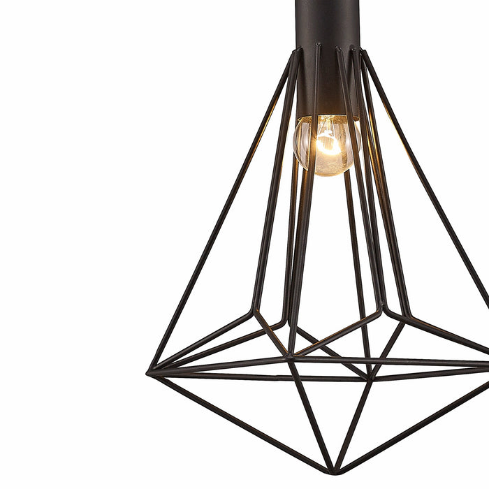 Deco Kristoff Single Pendant 1 Light E27 Black • D0140