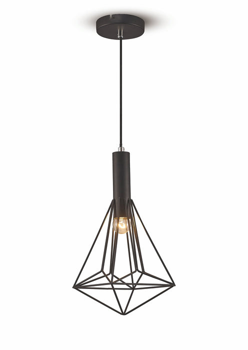 Deco Kristoff Single Pendant 1 Light E27 Black • D0140