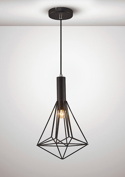 Deco Kristoff Single Pendant 1 Light E27 Black • D0140